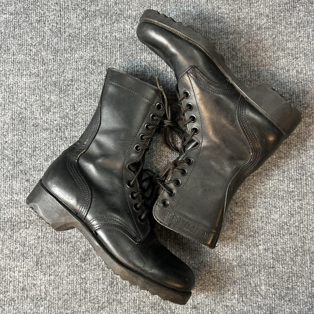Vintage RO Search Boots Mens Size 6R Black Leather Combat Military Lace Up 1-83